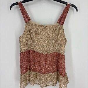 Paper Crane Women’s Floral Peplum Tank Top Size Large